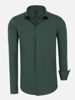 Wam Denim Overhemd Lange Mouw 85296 Leira Dark Green| Overhemd Lange Mouwen
