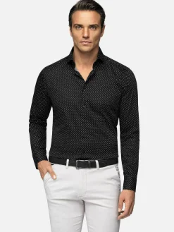Wam Denim Overhemd Lange Mouw 75675 Lonval Black| Overhemd Lange Mouwen