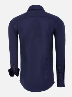 Wam Denim Overhemd Lange Mouw 75711 Monsebo Navy| Overhemd Lange Mouwen