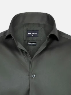 Wam Denim Overhemd Lange Mouw 75665 Pelle Dark Green| Overhemd Lange Mouwen