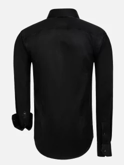 Wam Denim Overhemd Lange Mouw 75720 Perth Black| Overhemd Lange Mouwen