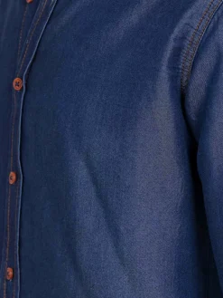 Wam Denim Overhemd Lange Mouw 75664 Potamos Navy| Overhemd Lange Mouwen