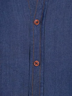 Wam Denim Overhemd Lange Mouw 75664 Potamos Navy| Overhemd Lange Mouwen