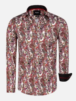 Wam Denim Overhemd Lange Mouw 75690 Rathmore Red| Overhemd Lange Mouwen