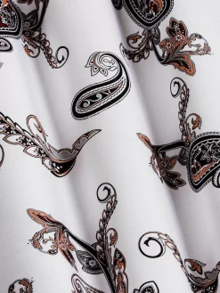 Wam Denim Paisley White Floral Print Overhemd Lange Mouw| Overhemd Lange Mouwen