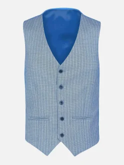 Wam Denim Plaid Vest 70048 Pelagie Islands Blue| Gilets