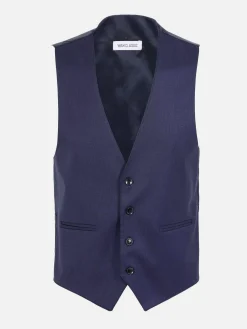 Wam Denim Plaid Vest 70071 Scotsville Navy| Gilets