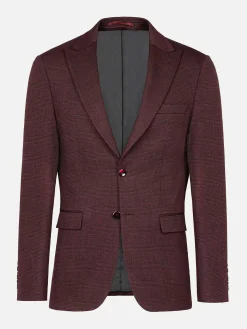 Wam Denim Red Wood Wide Lapel Dark Red Black Suit Colbert| Colberts