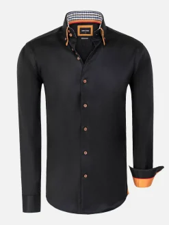 Wam Denim Romney Solid Black Overhemd Lange Mouw| Overhemd Lange Mouwen