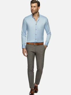Wam Denim Romney Solid Light Blue Overhemd Lange Mouw| Overhemd Lange Mouwen