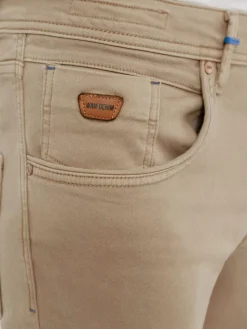 Wam Denim Sahara Button Closure Light Beige Jeans| Jeans