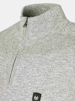 Wam Denim Sharon Half Zip Grey Sweater| Sweaters