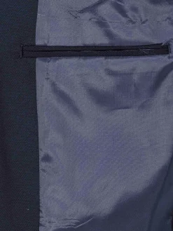 Wam Denim Single Breasted Textured Navy Colbert| Colberts