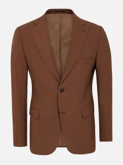 Wam Denim Slim Fit Brown Textured Colbert| Colberts