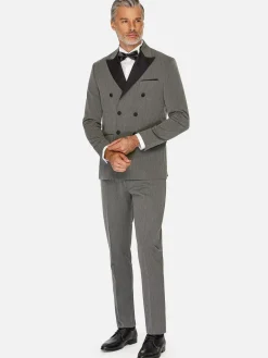 Wam Denim Slim Fit Double Breasted Grey Colbert| Colberts