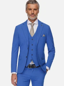 Wam Denim Slim Fit Indigo Textured Colbert| Colberts