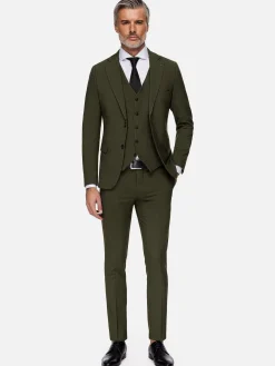 Wam Denim Slim Fit Khaki Textured Colbert| Colberts