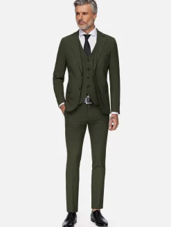 Wam Denim Slim Fit Khaki Textured Colbert| Colberts