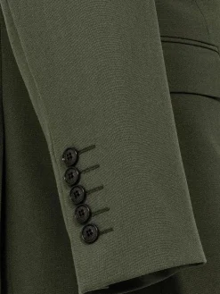 Wam Denim Slim Fit Khaki Textured Colbert| Colberts