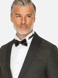 Wam Denim Slim Fit Textured Black Tuxedo Colbert| Colberts