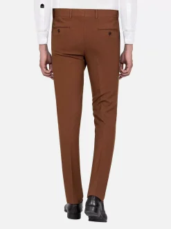 Wam Denim Slim Fit Textured Brown Pantalon| Pantalons