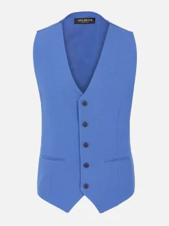 Wam Denim Slim Fit Textured Indigo Gilet| Gilets