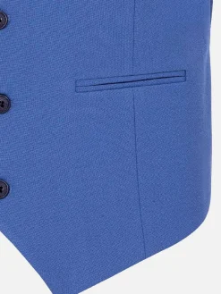 Wam Denim Slim Fit Textured Indigo Gilet| Gilets