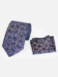 Wam Denim Stropdas 10002 Paisley Navy Pink| Stropdassen