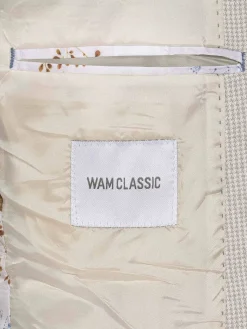 Wam Denim Sur Mer Slim Fit Single Breasted Beige Colbert| Colberts