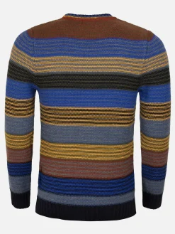 Wam Denim Sweater 77517 Puebla Royal Blue Yellow| Truien