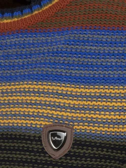 Wam Denim Sweater 77517 Puebla Royal Blue Yellow| Truien