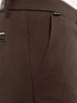 Wam Denim Thor Mini Pattern Check Brown Chino| Chino'S