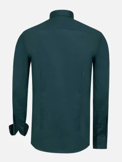 Wam Denim Vercelli Solid Petrol Overhemd Longe Mouw| Overhemd Lange Mouwen