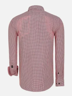 Wam Denim Vermilion Checkered Red Overhemd Lange Mouw| Overhemd Lange Mouwen