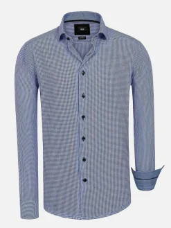Wam Denim Vermilion Checkered Royal Blue Overhemd Lange Mouw| Overhemd Lange Mouwen
