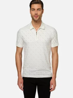 Wam Denim Vista Zipper White Polo| Polo'S