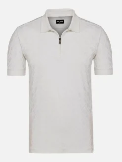Wam Denim Vista Zipper White Polo| Polo'S