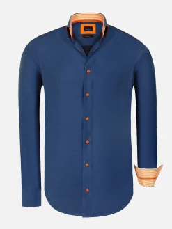 Wam Denim Waylon Regular Fit Indigo Overhemd| Overhemd Lange Mouwen